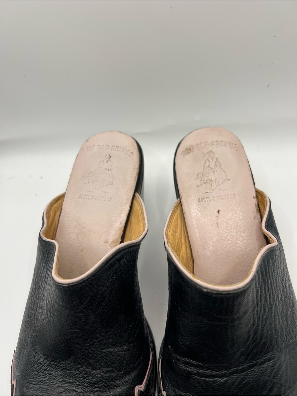 Old Gringo Black Leather Pointed Mules with Pink Trim - Picture 7 of 12